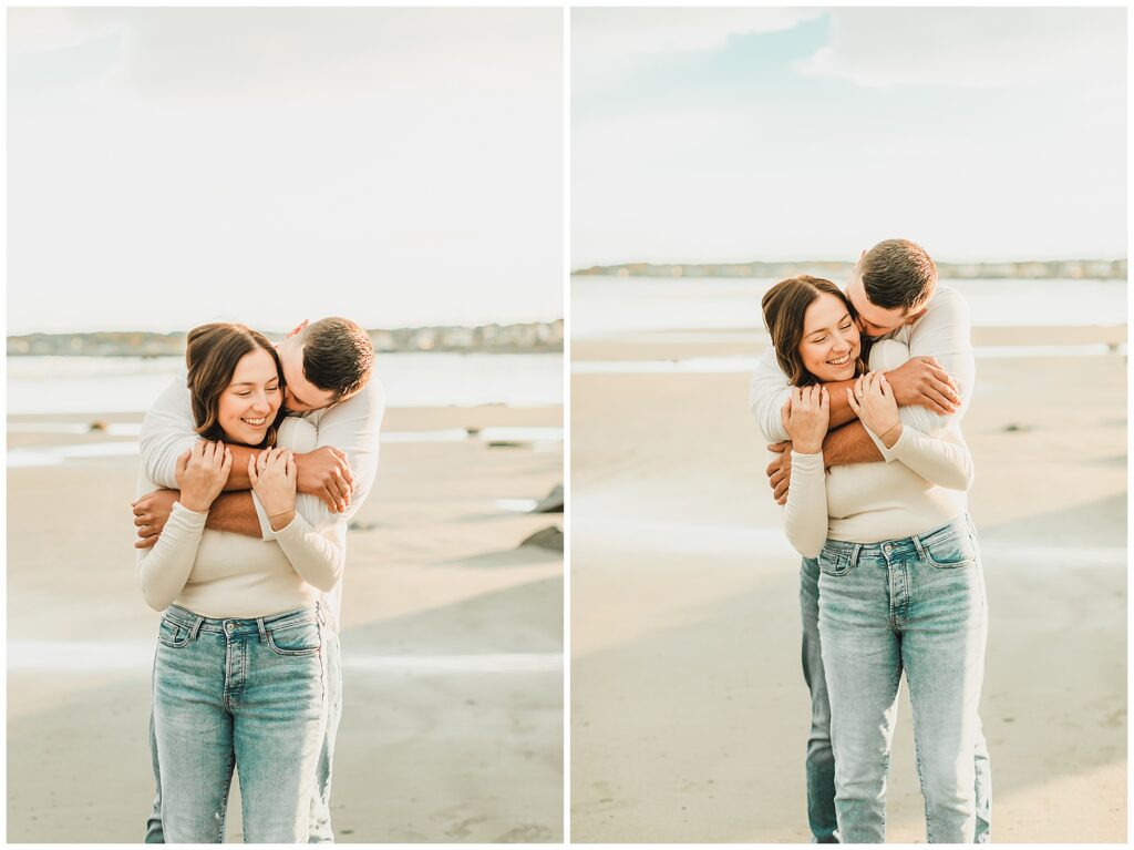 Cape Neddick Candid Beach Engagement Session